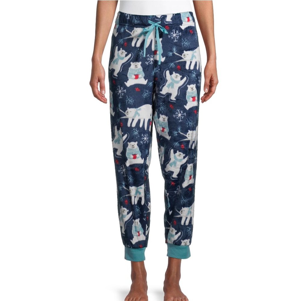 Women's Secret Treasures Cuffed Sleep Pants Size Sm 4-6 Med 8-10 Navy Bears NWT